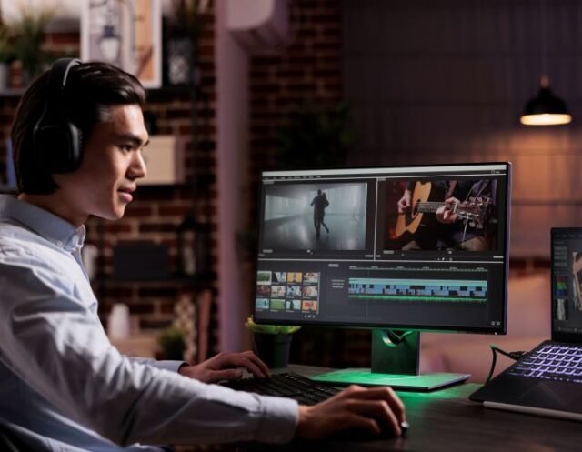 male-freelancer-working-movie-production-with-computer-software-editing-film-montage-with-audio-visual-effects-creating-multimedia-content-with-footage-color-grading-creative-app male-freelancer-working-movie-production-with-computer-software-editing-film-montage-with-audio-visual-effects-creating-multimedia-content-with-footage-color-grading-creative-app